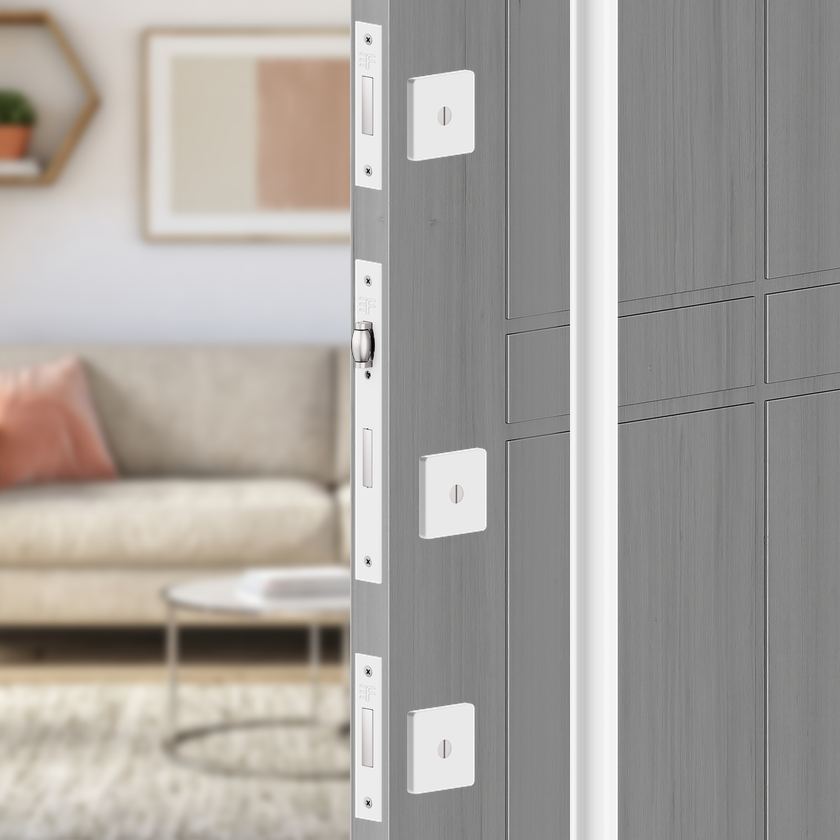 Produtos 3F - Roseta Quadrada Inox - FechadurasPortas de