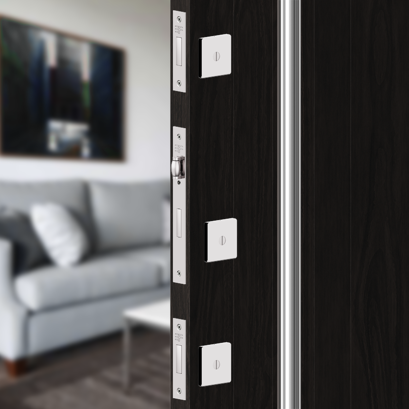 Produtos 3F - Roseta Quadrada Inox - FechadurasPortas de